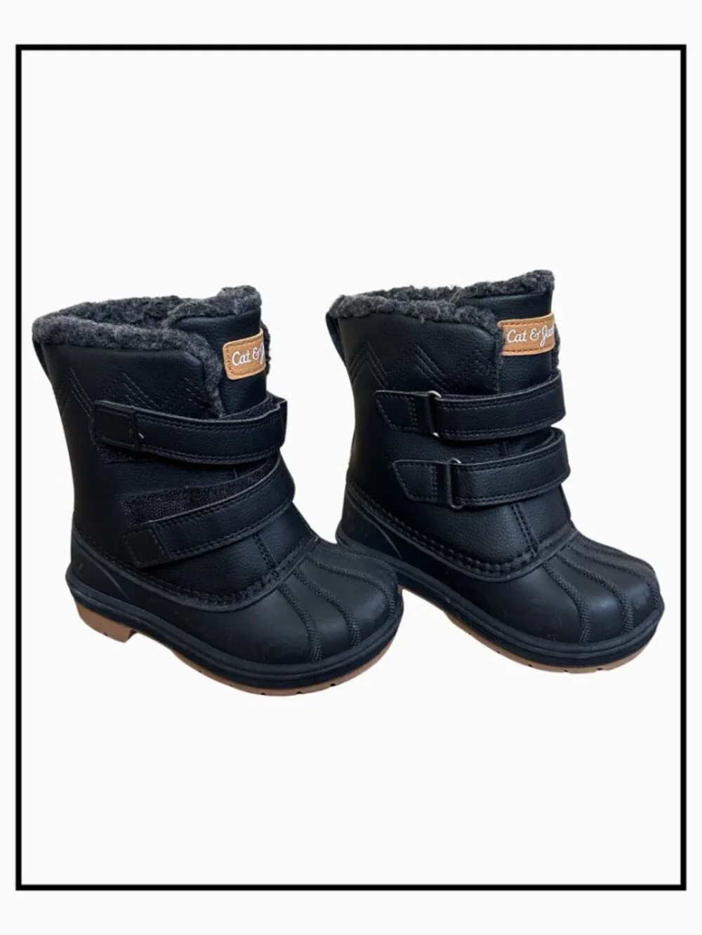Toddler Denver Winter Boots with Faux Fur Waterproof - Cat & Jack™ Black Size 8